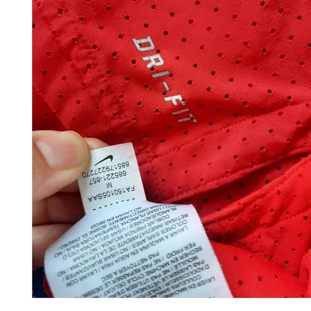Nike Golf Men Medium Dri-FIT Performance  Perforated Mesh Polo Red 685221-657